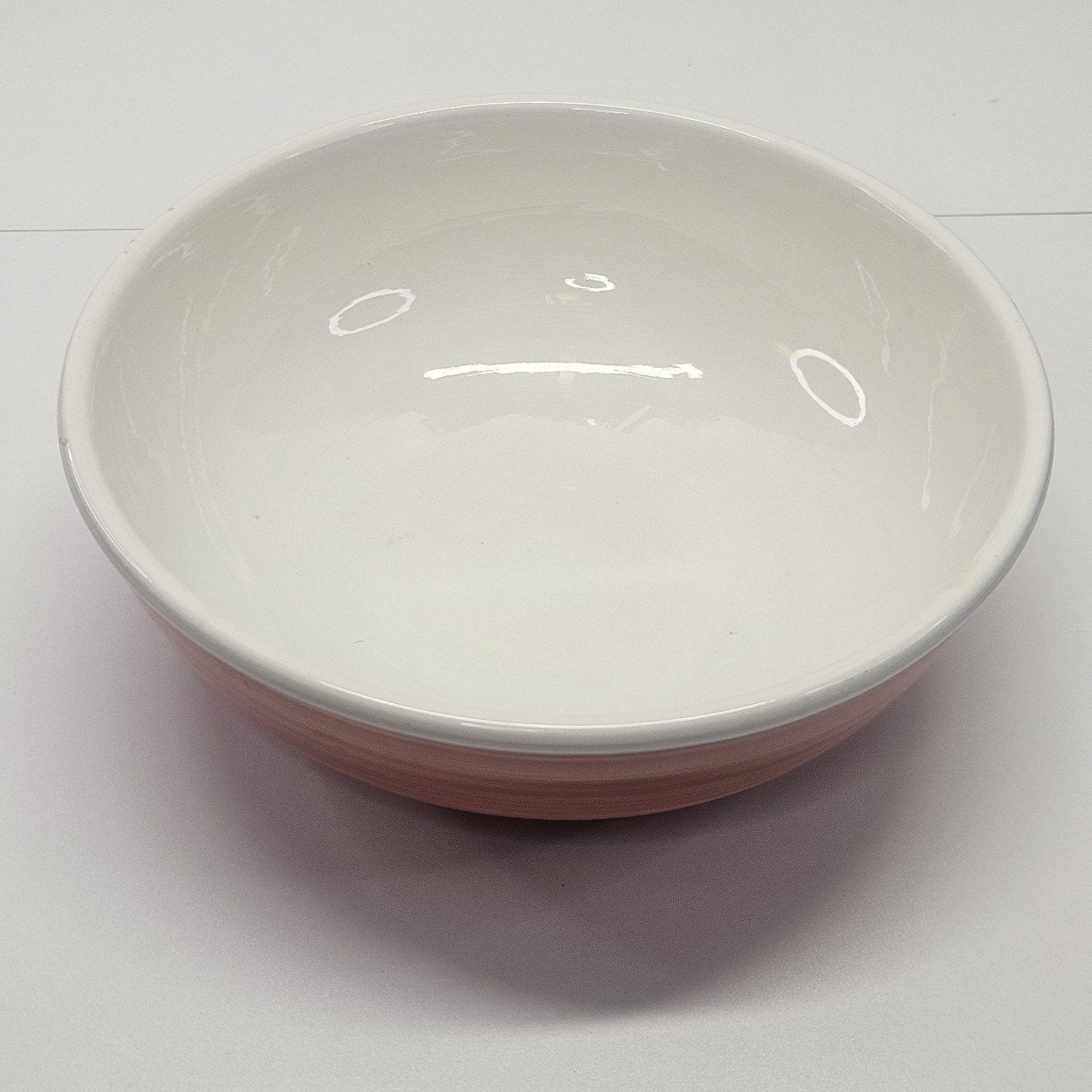 Vintage Italian Furio 12" Pink Ceramic Serving Bowl Decorative Cottage Country