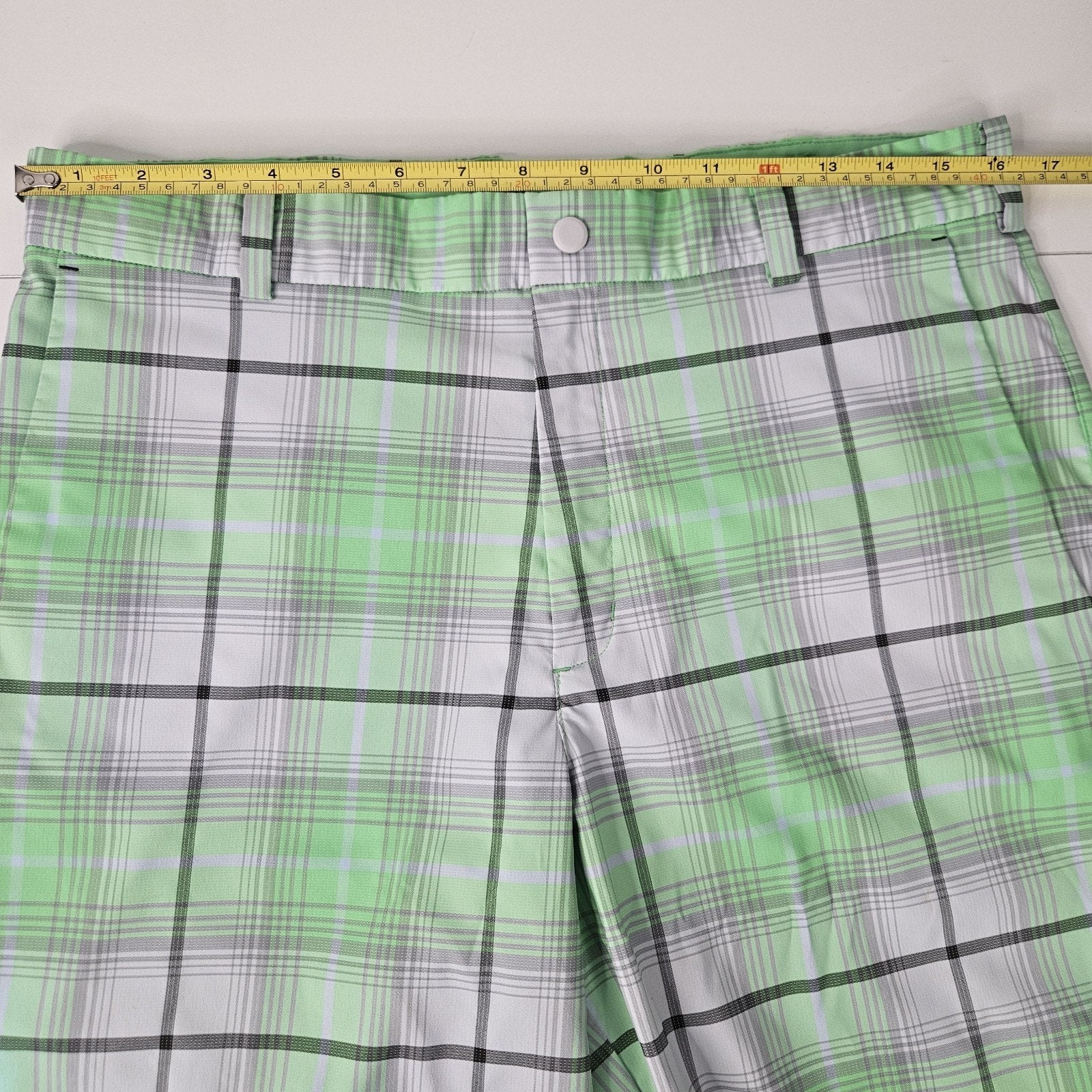 Nike Tour Performance Golf Shorts Lime Green Plaid Men’s Size 32 Nike Dry Fit