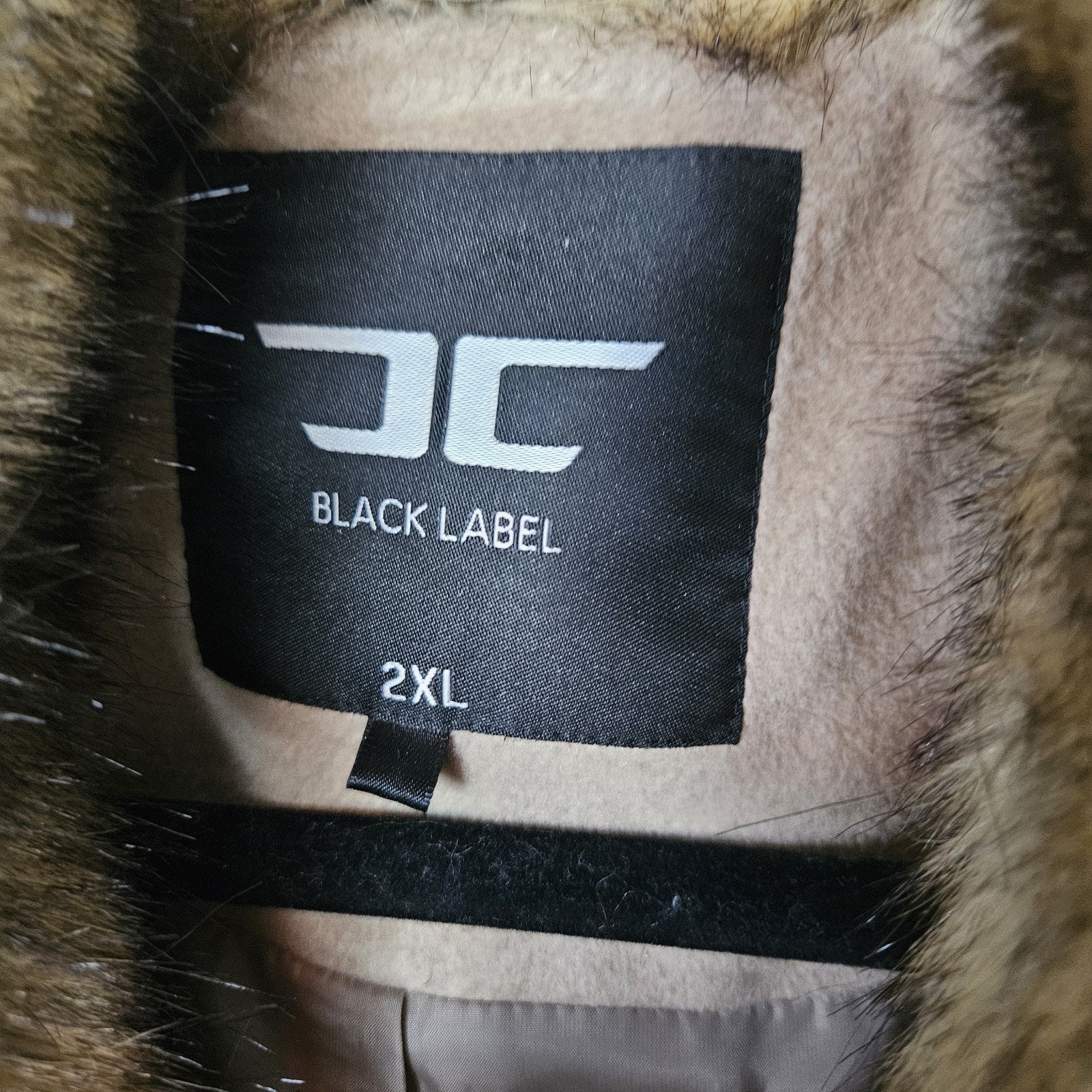 Jordan Craig Black Label Tan Long Faux Fur Trim Wool Blend Coat Womens Plus 2X