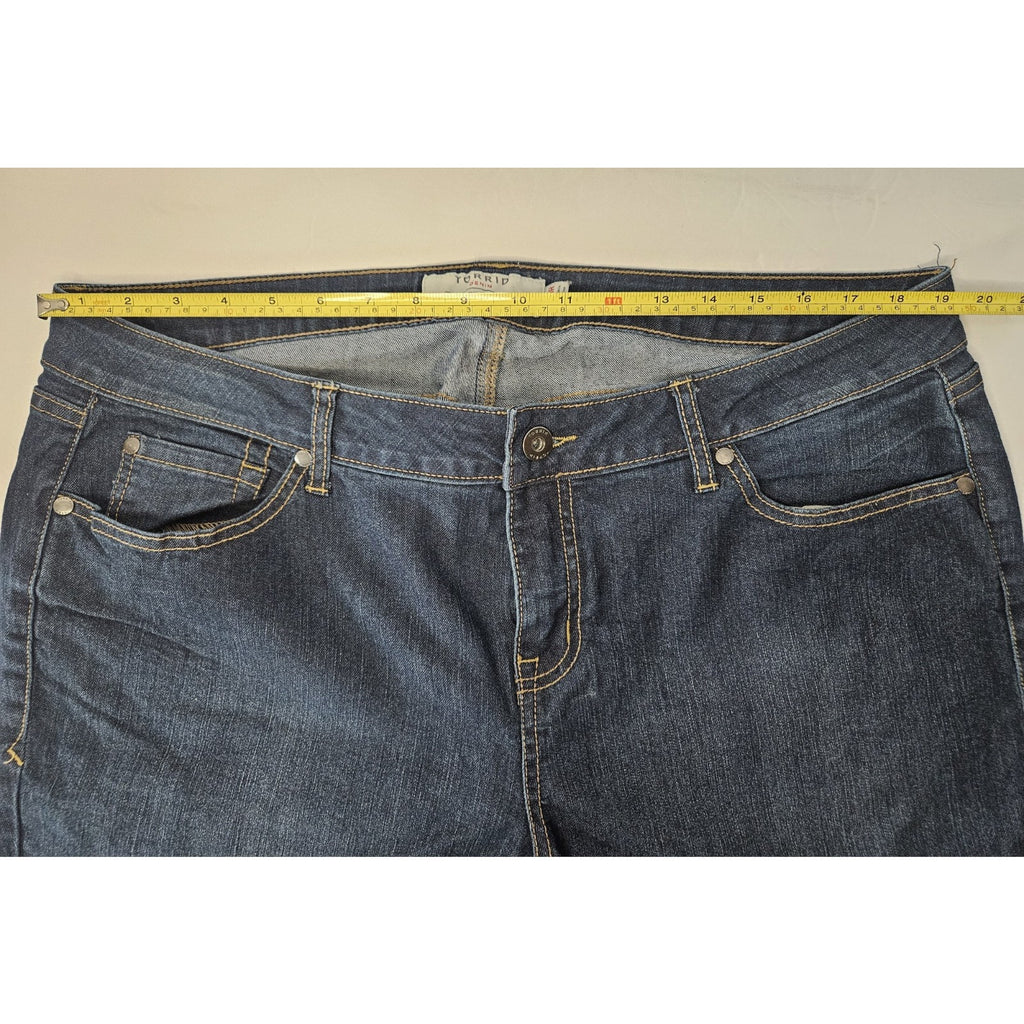 Torrid Womens Denim Jeans Skinny Mid Rise Pants Size 18R Dark Wash Stretch