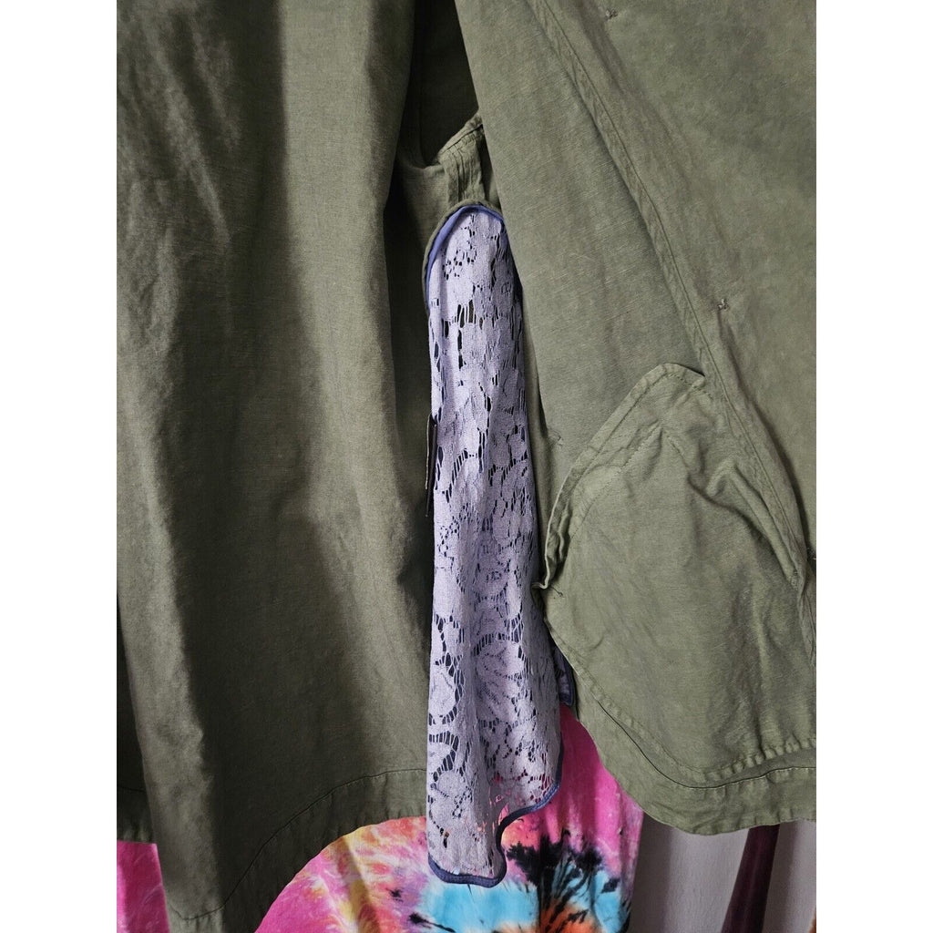 Rare Italian Designer Bazar Deluxe Olive Green Womens Jacket Med Tagila 44