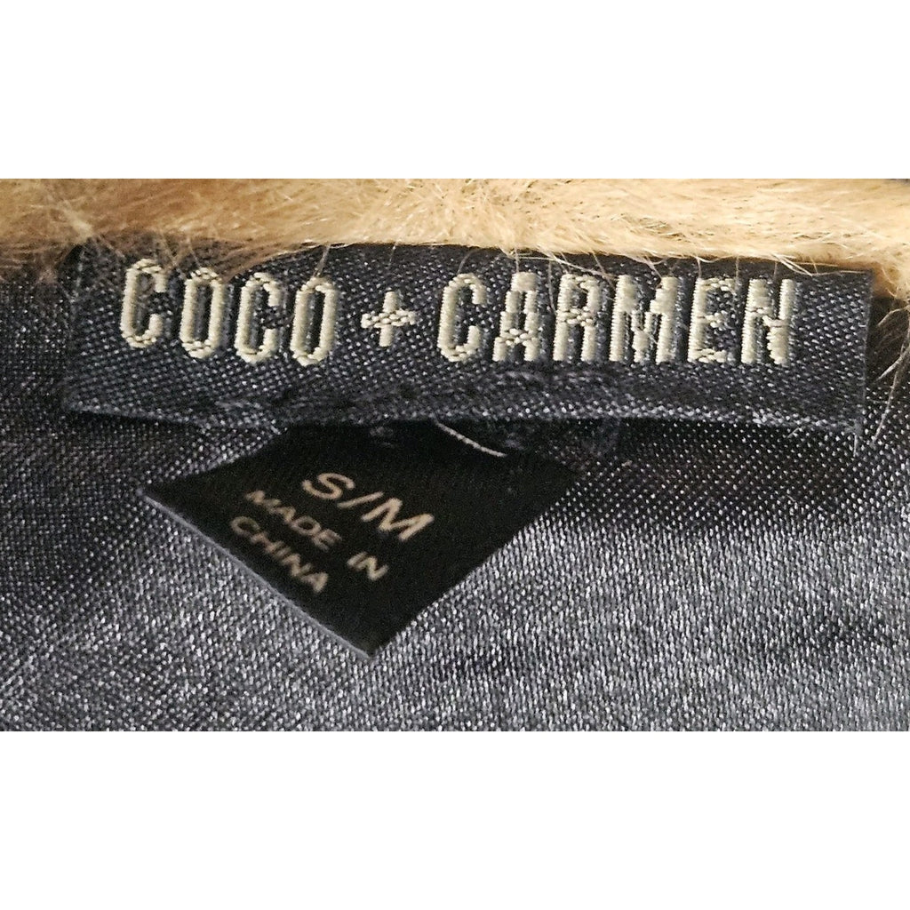 Coco + Carmen Luxe Faux Fur Vest Open Front Hook Closure Soft Size S/M