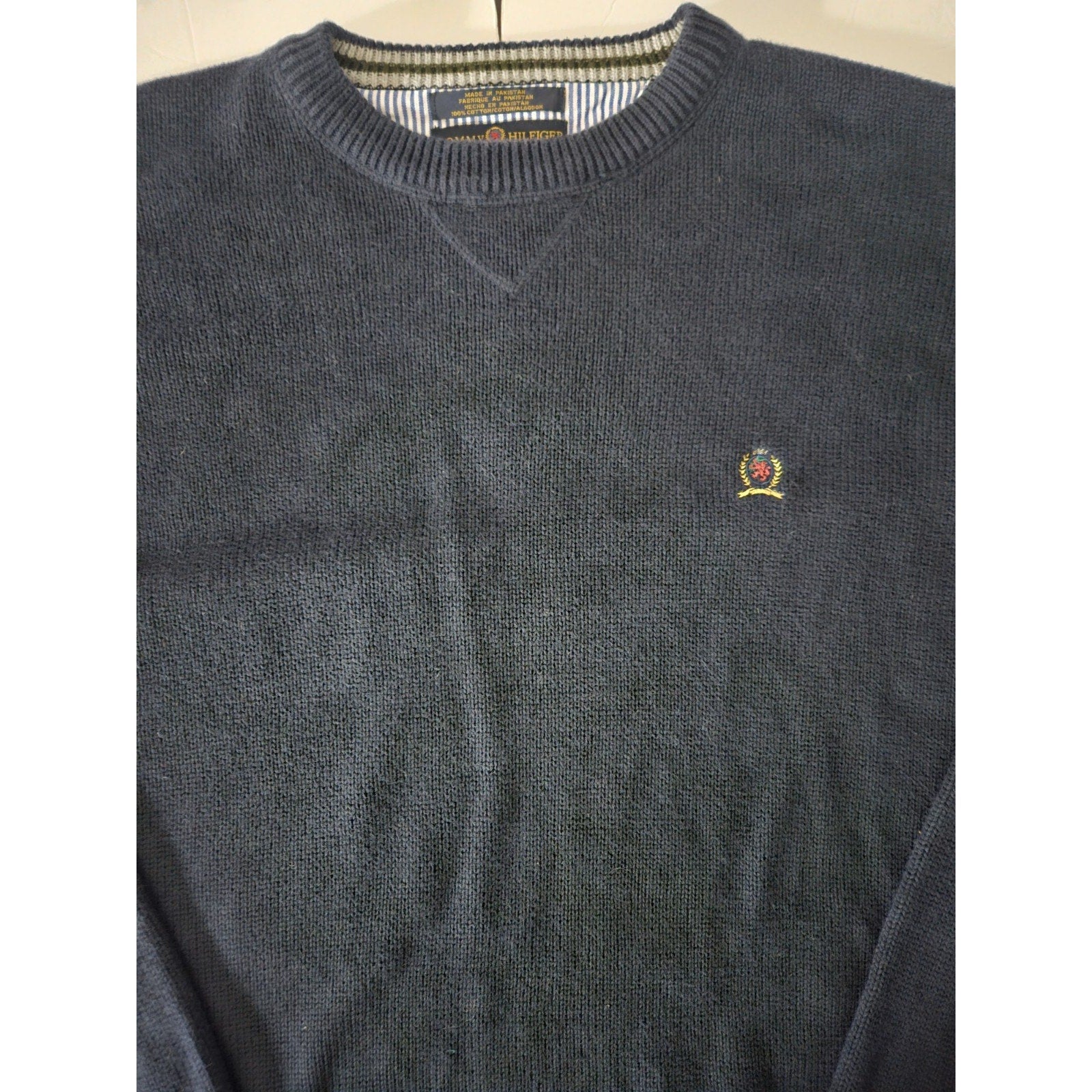 Tommy Hilfiger Mens Blue Knit Long Sleeve Sweater Size XL