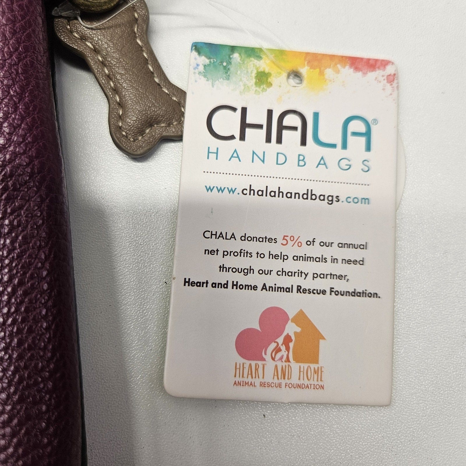 Nwt CHALA Frenchie Cell Phone Crossbody Bag w 2 Adj. Straps Purple Black