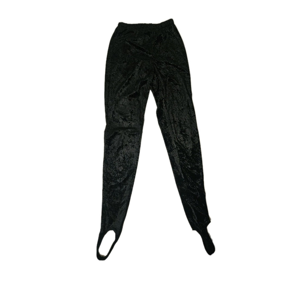 Vintage 90s My Michelle Black Velvet 3/4 Sleeve Shirt Stirrup Leggings Set