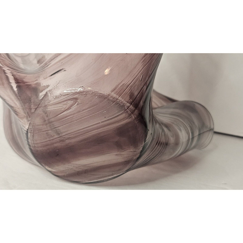 Purple Ribbon Art Glass Handkerchief Bowl Handkerchief Swirl Glass Bowl Purple