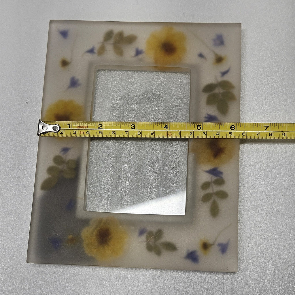 Vintage Frosted Floral Botanical Picture Frame 6x4" Photo Frame Pressed Flowers
