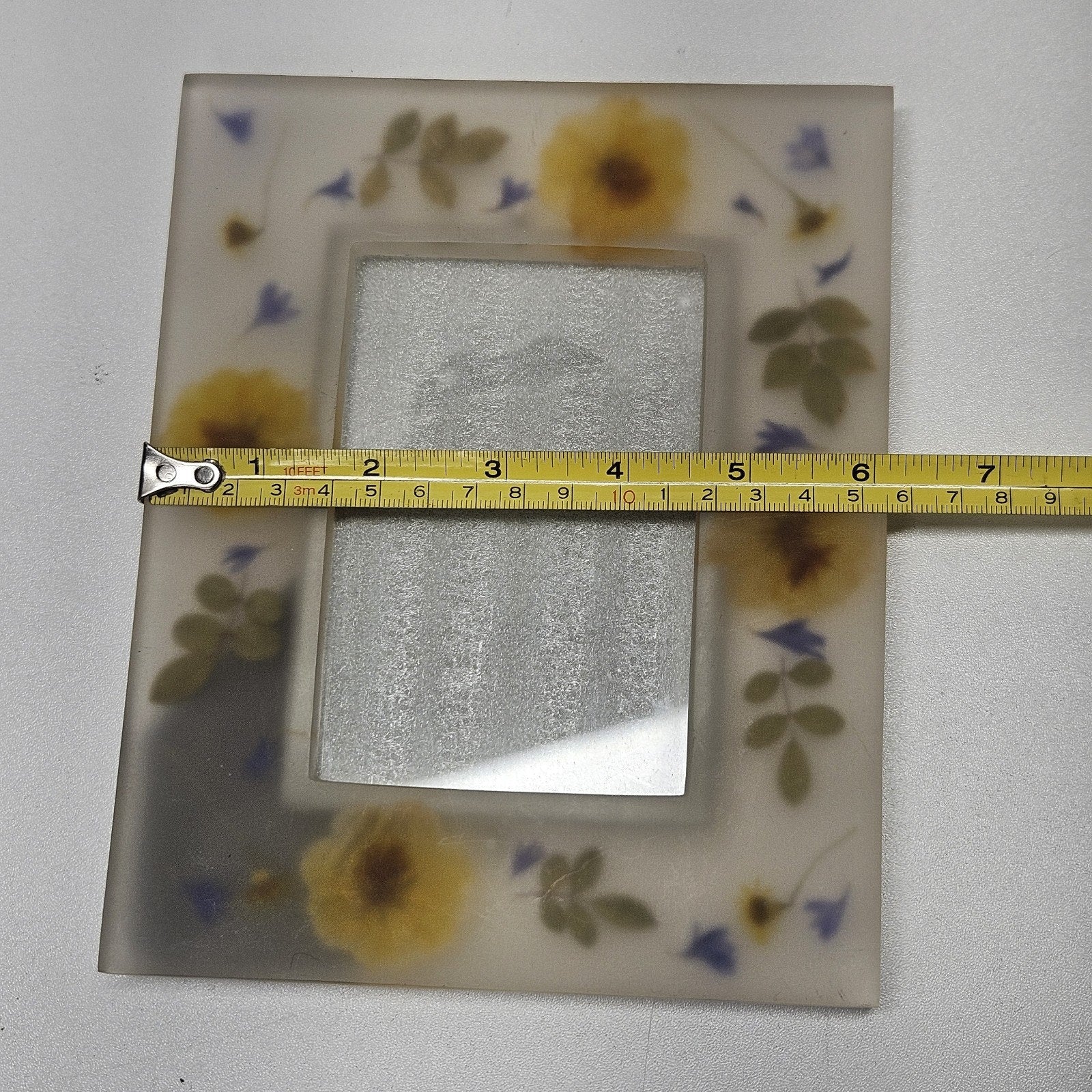 Vintage Frosted Floral Botanical Picture Frame 6x4" Photo Frame Pressed Flowers