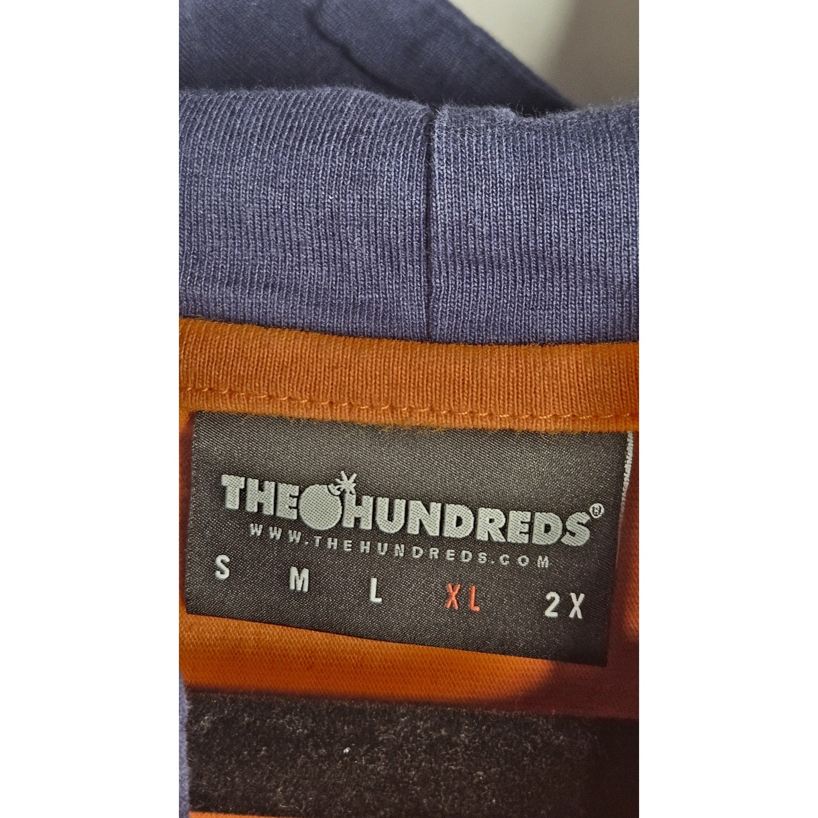 The Hundreds Men’s Puff Print Orange Pullover LW Hoodie Sweatshirt Y2k Size XL