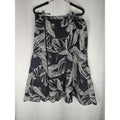 CHICO’S Floral Flowy Skirt Size 2 Large Flare Lining Skirt Cotton Black White