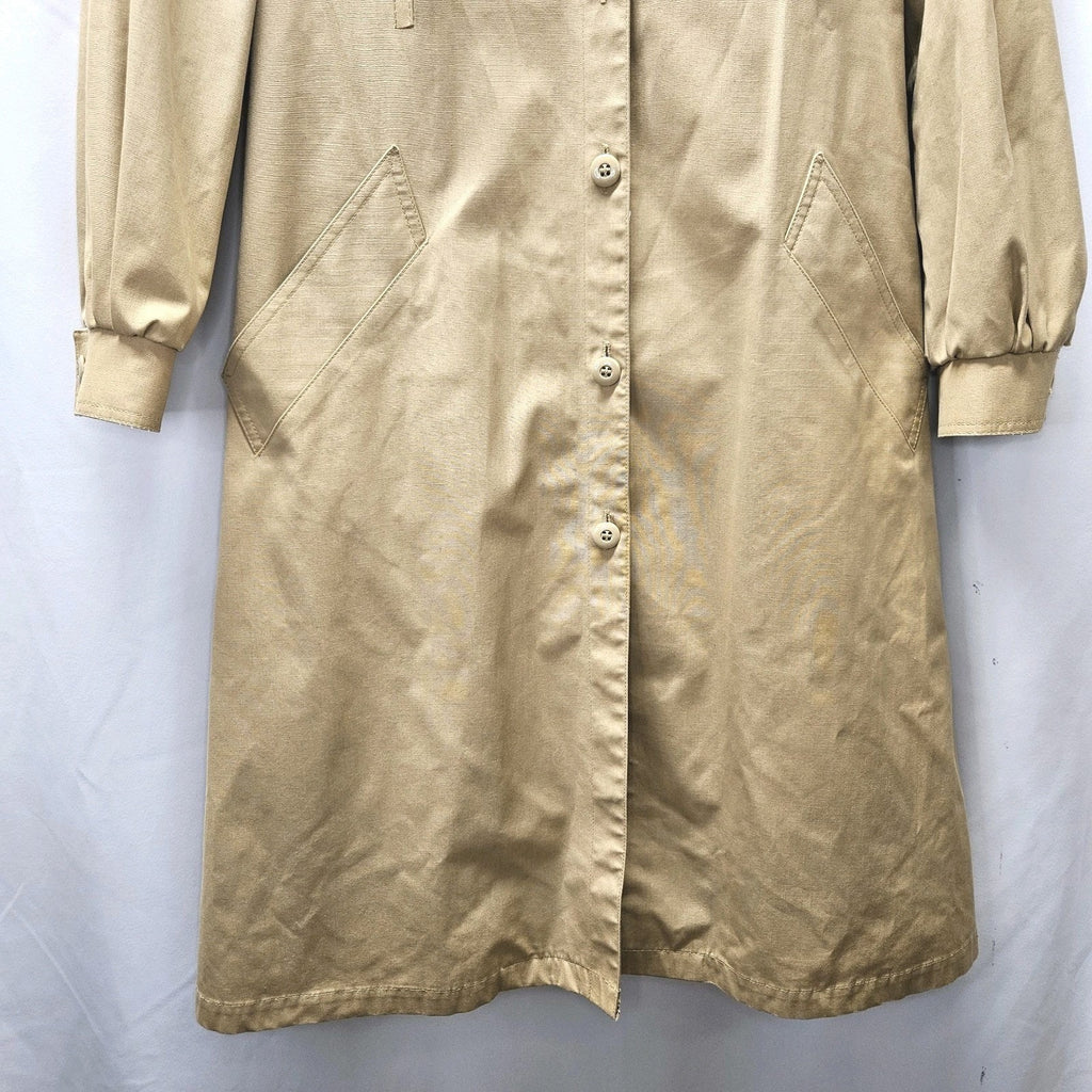 LONDON FOG 70s 80s Vintage Women's Khaki Long Trench Coat 8P Biggs Preppy Retro