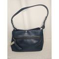 Vintage 70s Handmade Blue Leather Tote Handbag Purse Shoulder Bag Classic