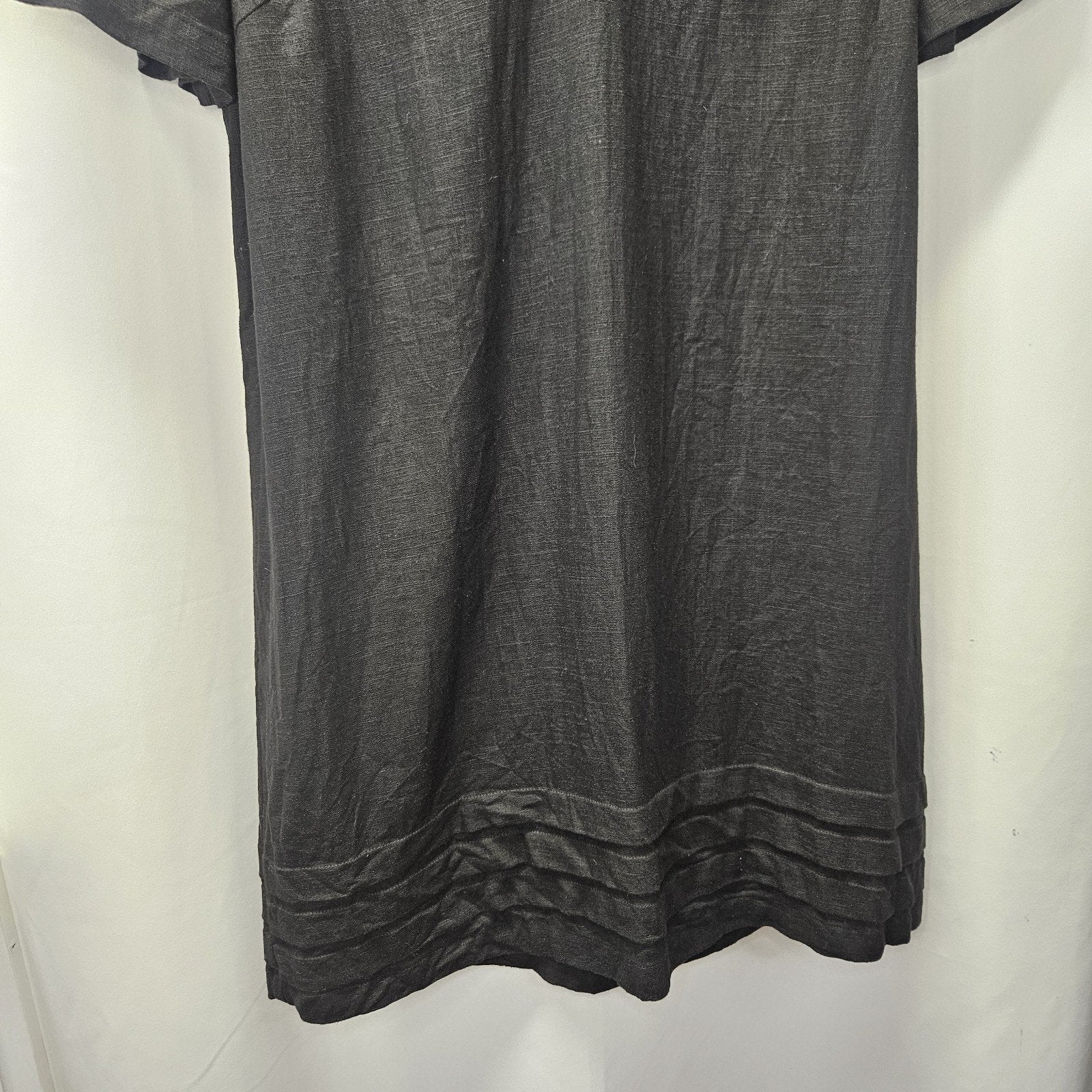 Nicole Miller Original Linen Blend Black Short Sleeve Dress Size M Classic Mini