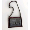 Burgundy BoeJack Design Crossbody Purse w Chain Strap & Pattern