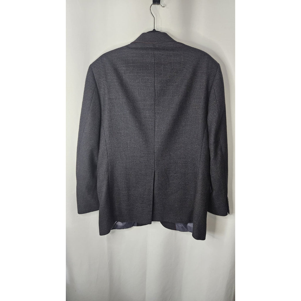 Boat House Row Mens Suit Jacket Sport Coat Blazer Gray Two Button Lambswool 42R