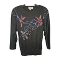 Vintage 80s P.A. International Sequin Floral Sweatshirt Ugly Sweater Small