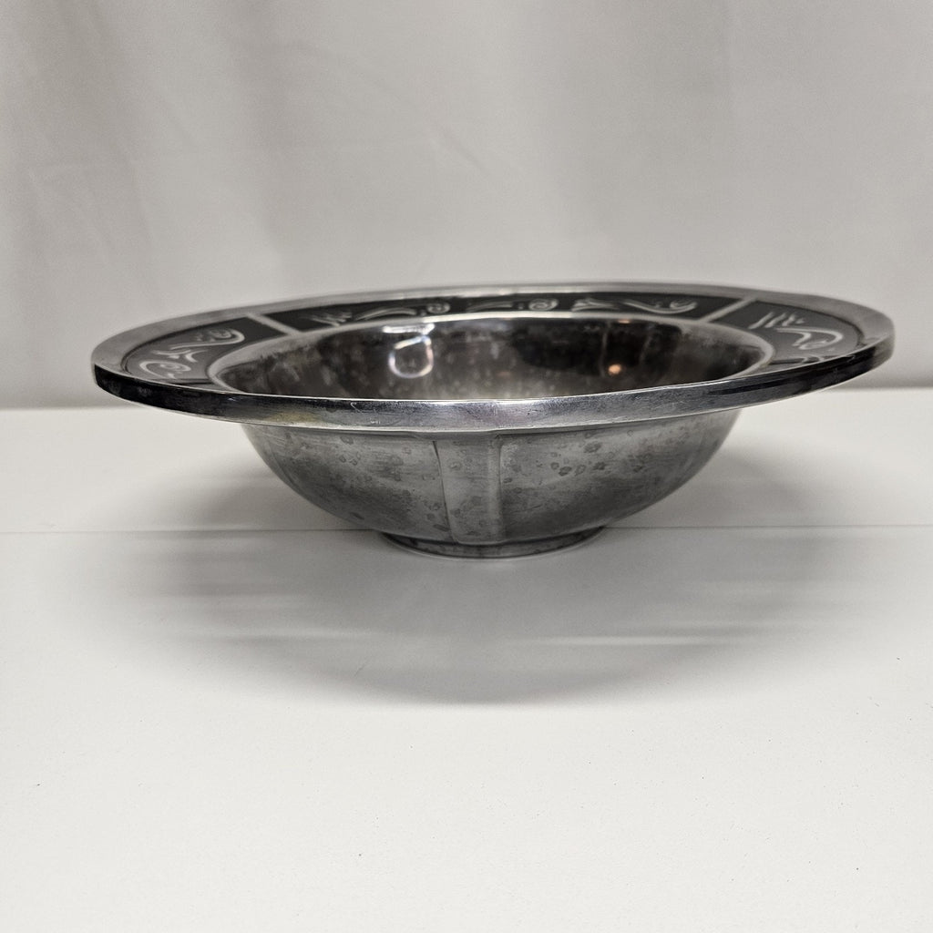 Vtg Lenox Metal Serveware SPYRO BLACK 13" Salad Serving Bowl Metal Serveware