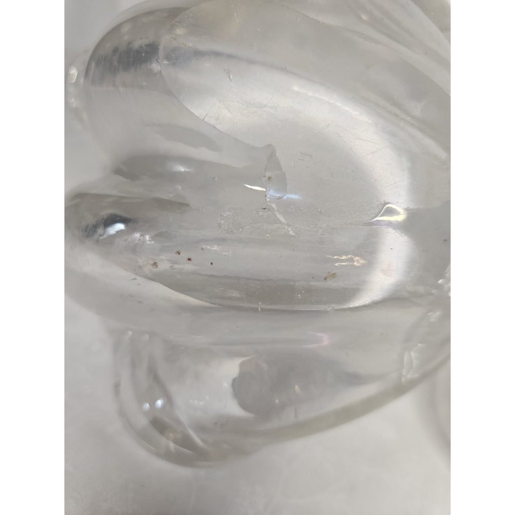 Vtg Murano Barovier Glass Ribbed Shell Candle Stick Holder Iridescent Bowl Set 2