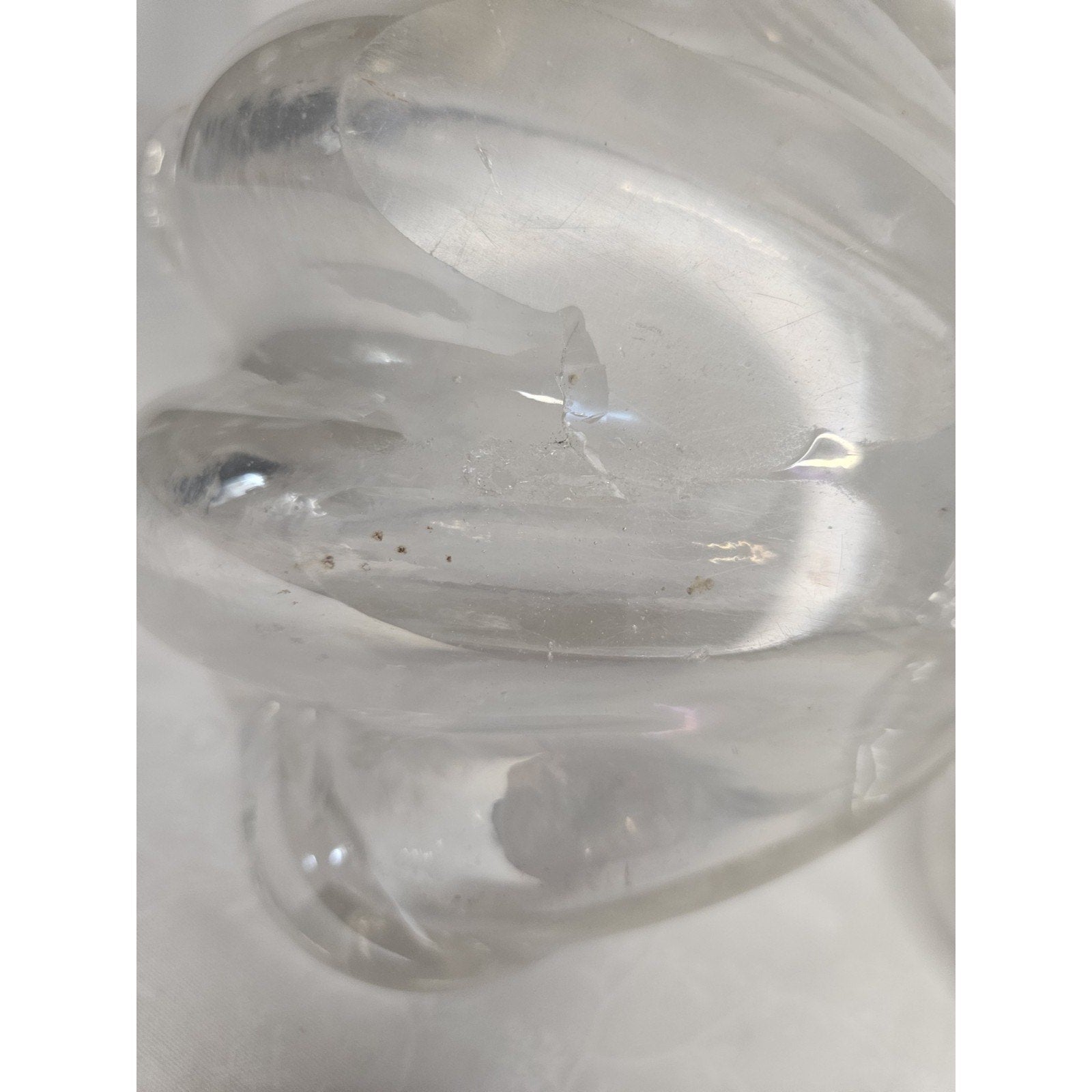 Vtg Murano Barovier Glass Ribbed Shell Candle Stick Holder Iridescent Bowl Set 2