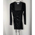 Princess Polly Black Velvet Embers Mini Dress US 8 UK 12 Gothic Glam Y2K