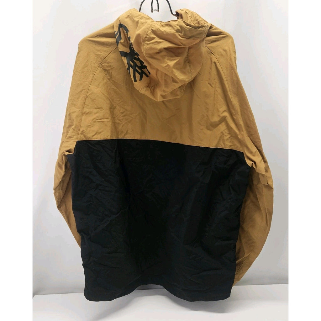 Timberland Unisex Med Anorak Windbreaker Black Tan Hooded Lightweight Streetwear