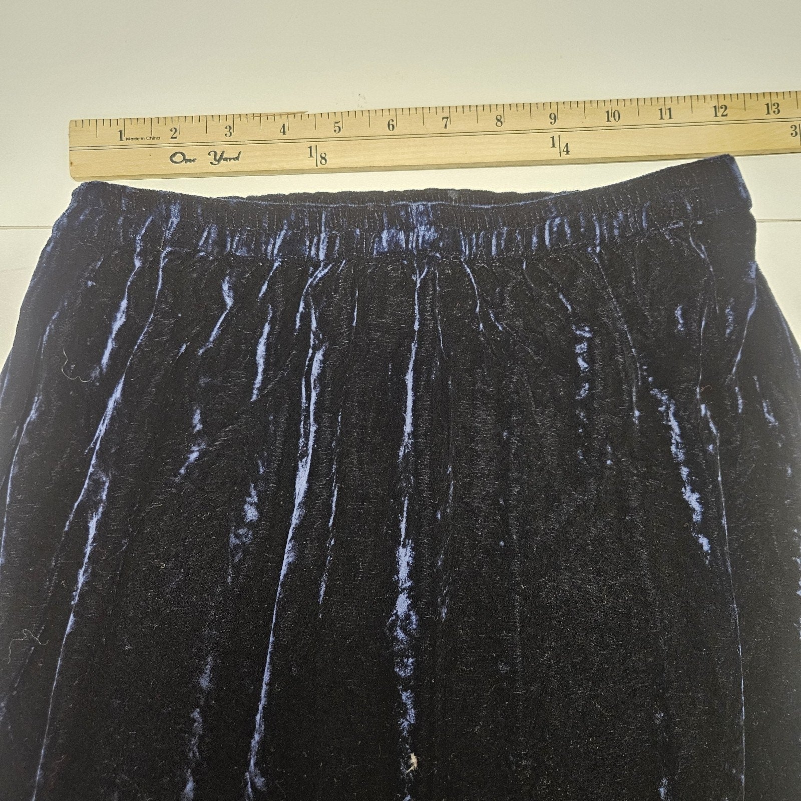 Vtg 90's Women's Velvet Maxi Skirt Navy Blue Small Whimsigoth Gothic Flowy Fairy