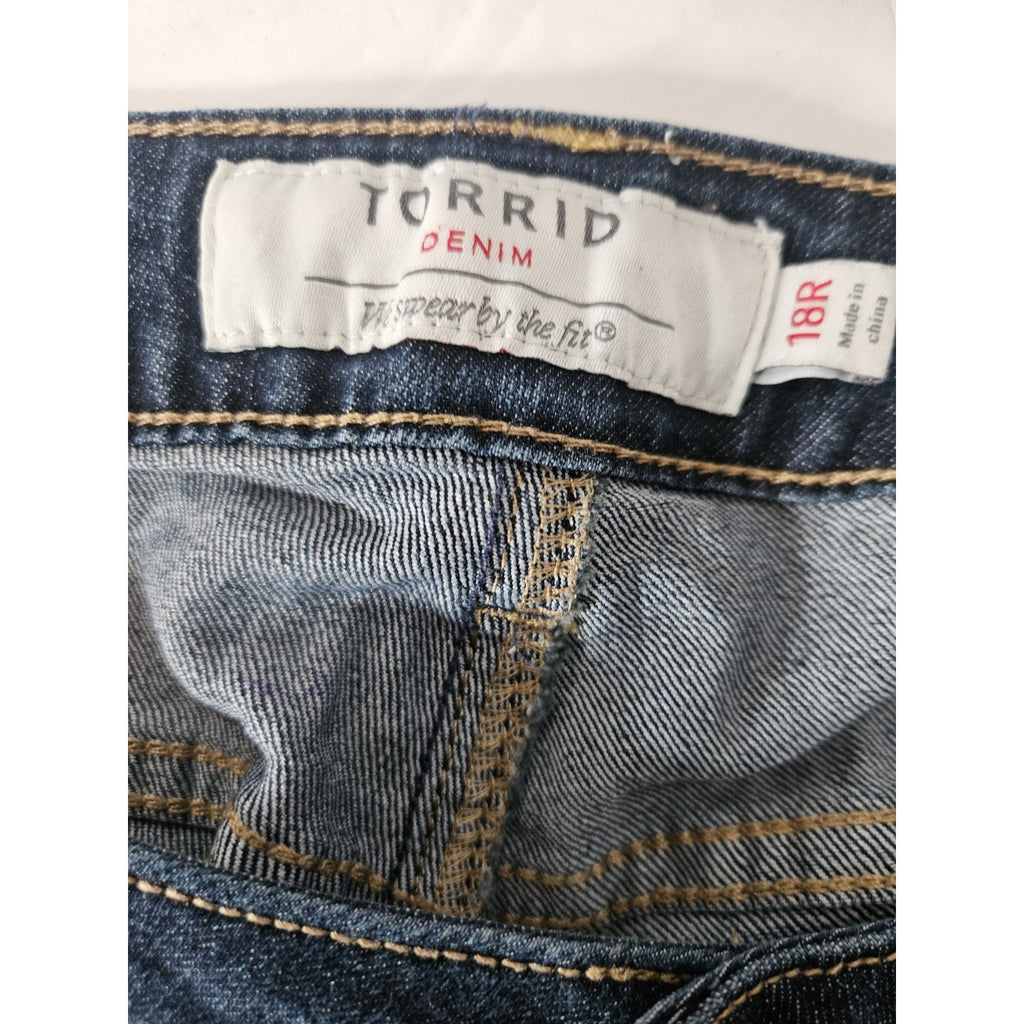 Torrid Womens Denim Jeans Skinny Mid Rise Pants Size 18R Dark Wash Stretch