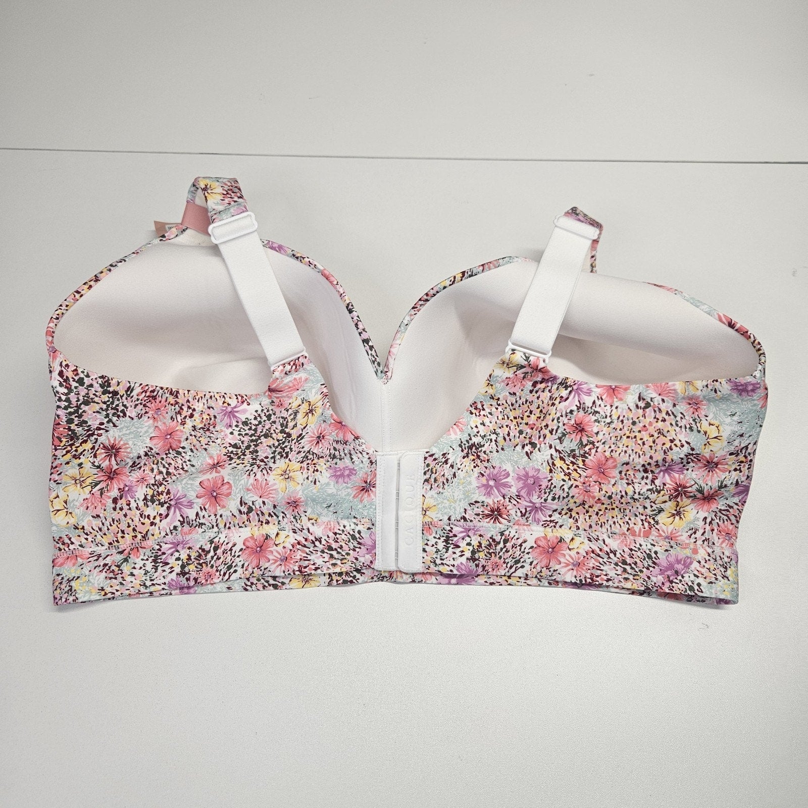 CACIQUE 42DDD Lightly Lined No Wire T Shirt Bra NWT Pink Floral Print Comfort