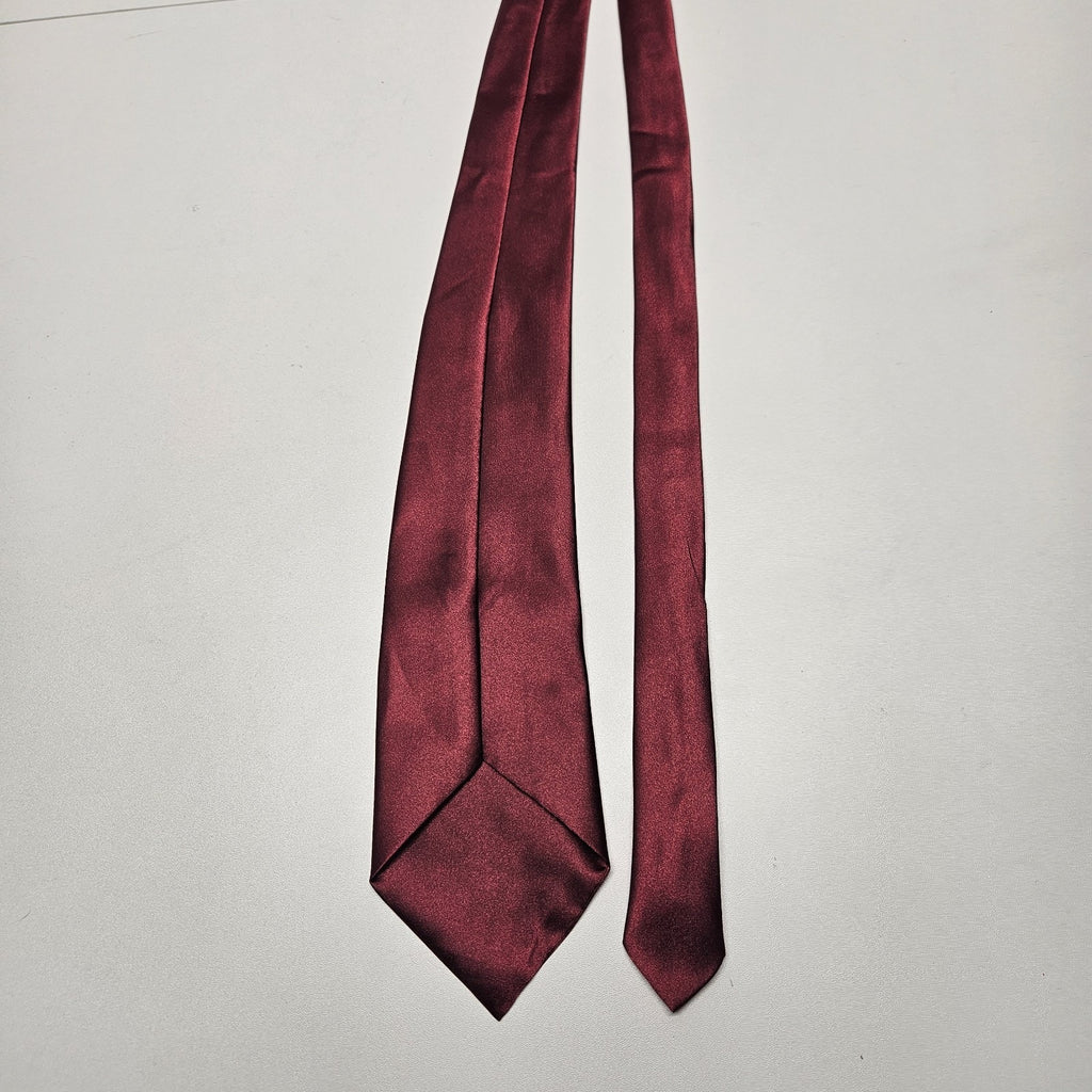 Vintage Mens Maroon Satin Formal Necktie 60"Lx3.5"W Neck Tie