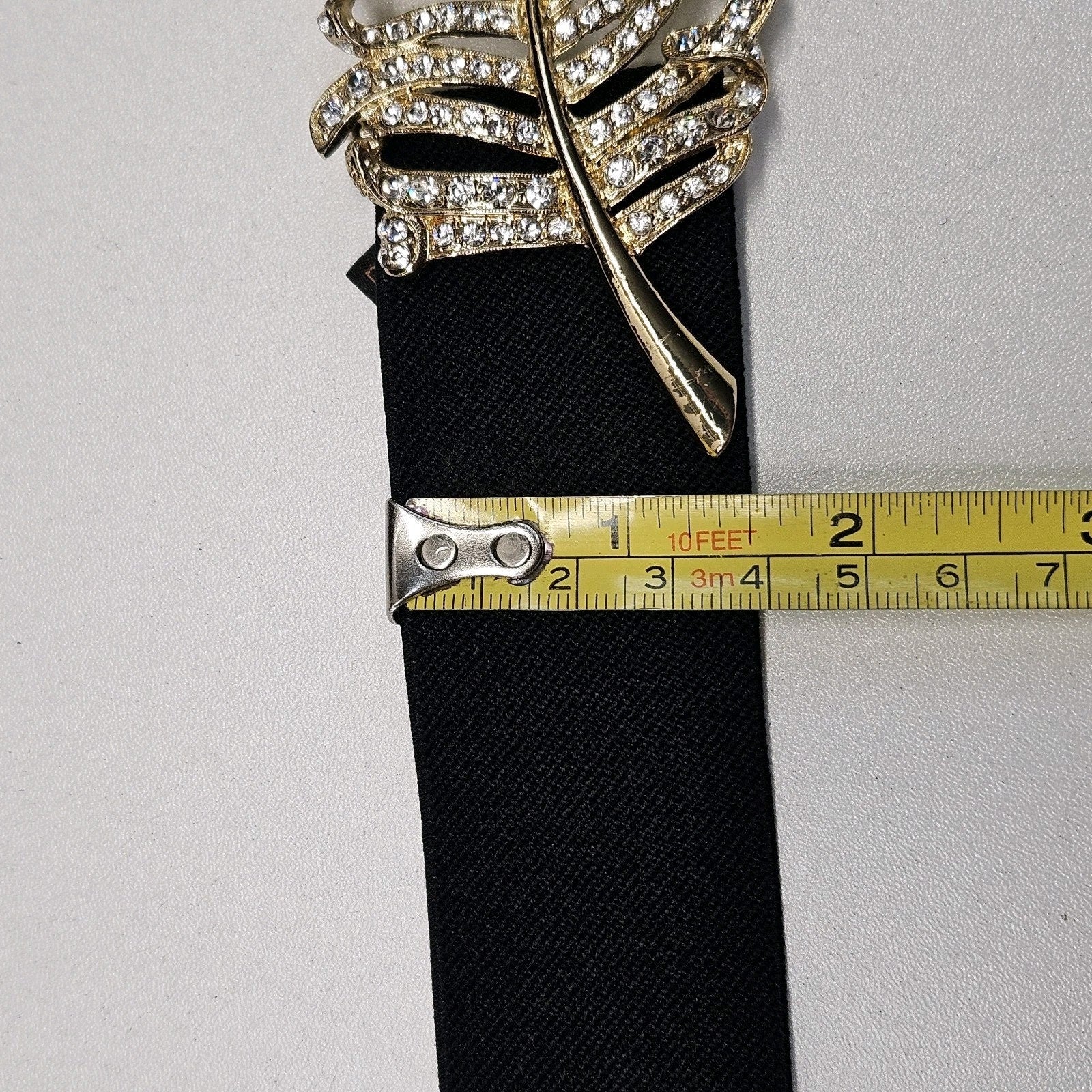 BCBG MAXAZRIA Womens Rhinestone Leaf Stretch Ajustable Waist Belt Size Small