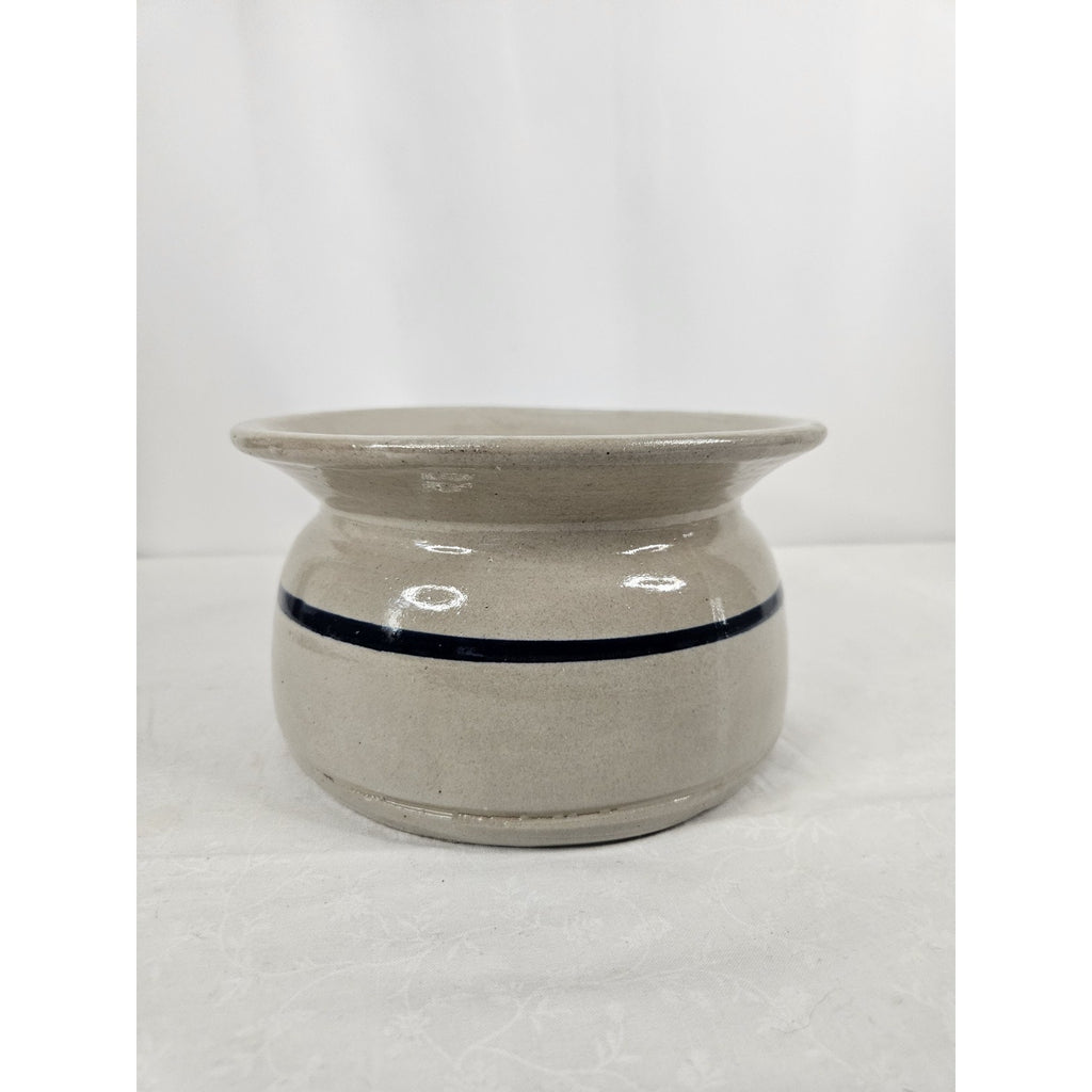 Antique Old Pottery Blue Band Crock Stoneware Spittoon Vintage Salt Glaze
