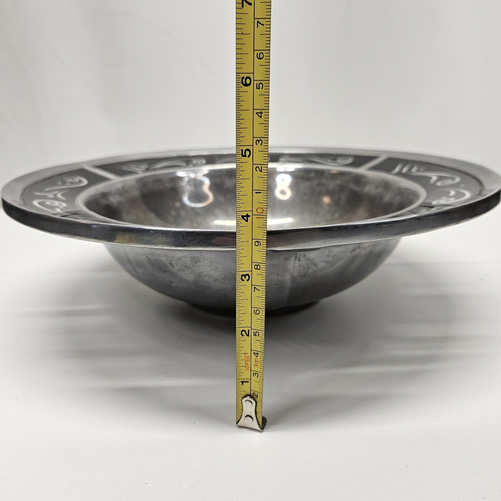 Vtg Lenox Metal Serveware SPYRO BLACK 13" Salad Serving Bowl Metal Serveware