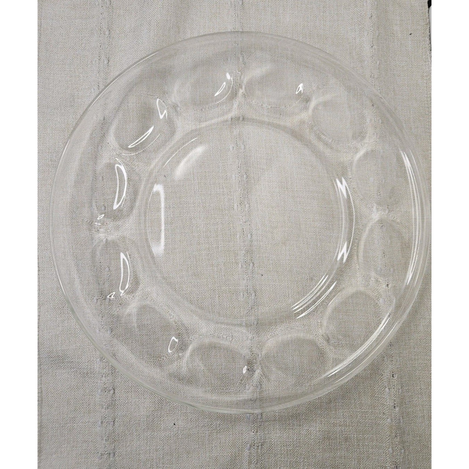 Vintage Pyrex Originals Clear Glass Platter Dinner Plate 11” Thumbprint