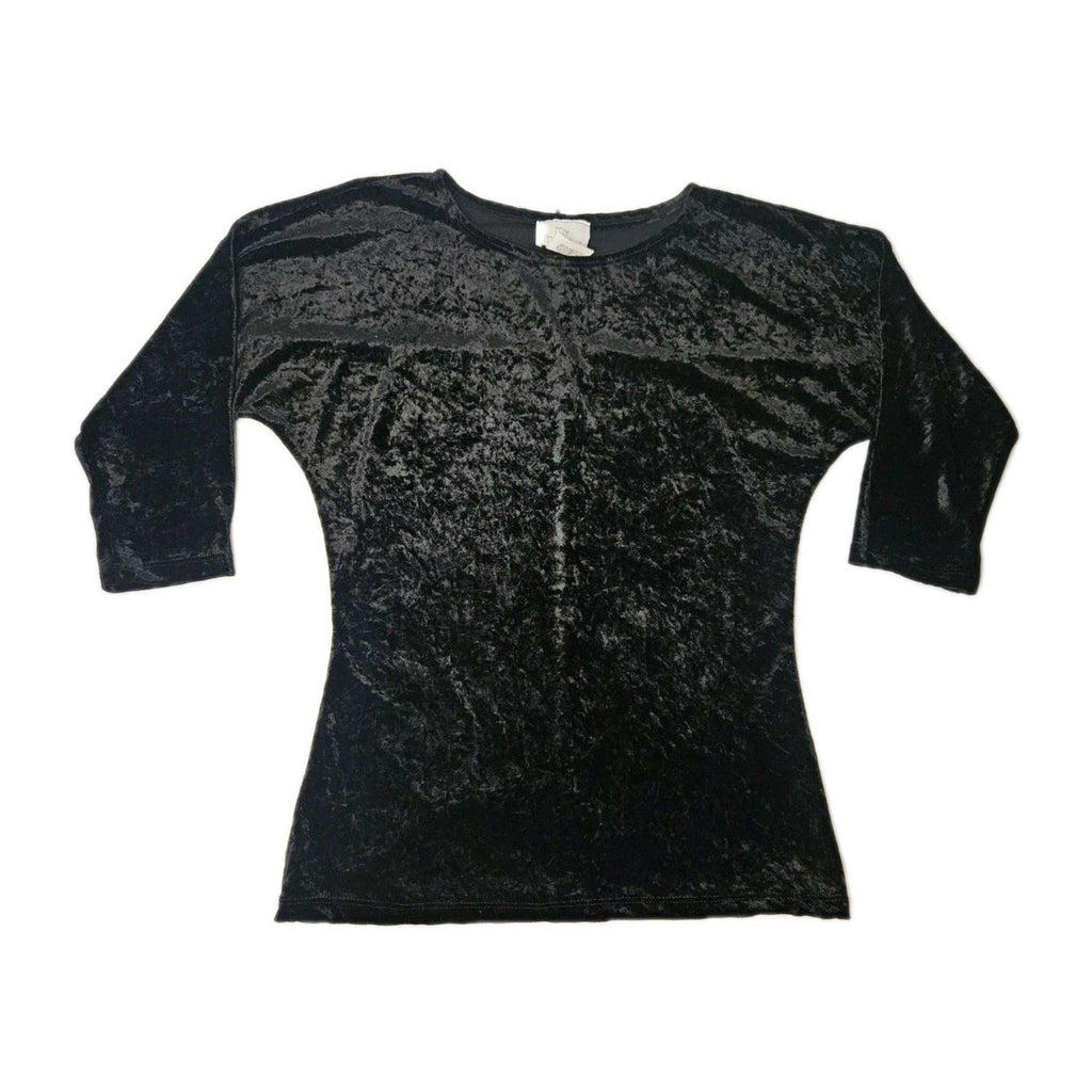 Vintage 90s My Michelle Black Velvet 3/4 Sleeve Shirt Stirrup Leggings Set