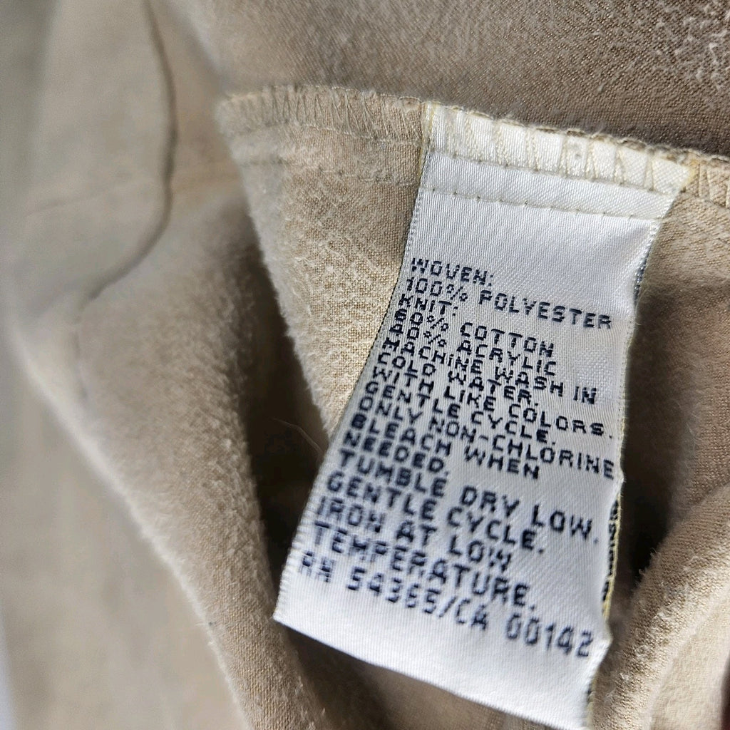 Vintage Allison Daley Khaki Zippered Faux Suede Jacket Womens Plus Size XXL