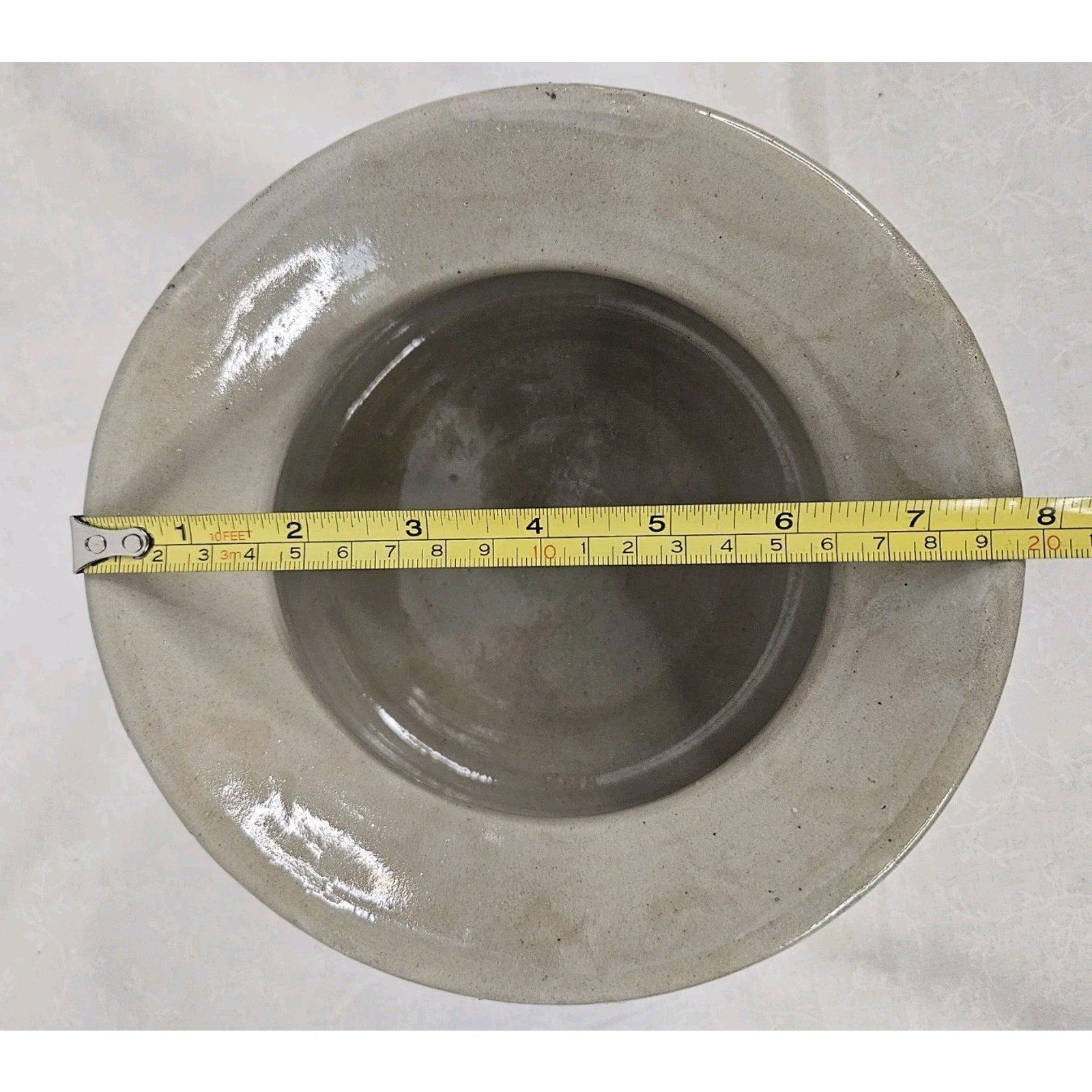 Antique Old Pottery Blue Band Crock Stoneware Spittoon Vintage Salt Glaze