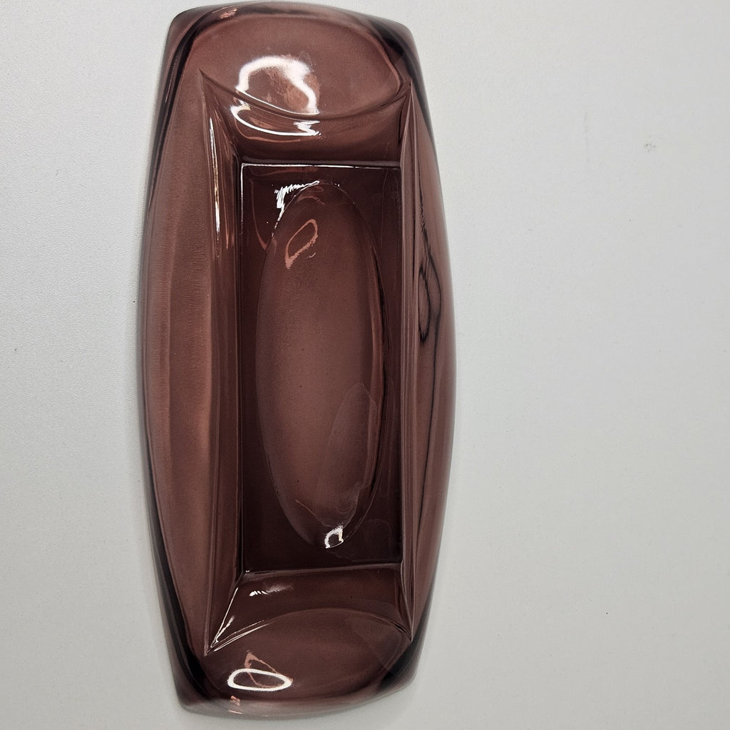 Vintage Moroccan Hazel Atlas Colony Capri Serving Dish Oblong Tray Amethyst