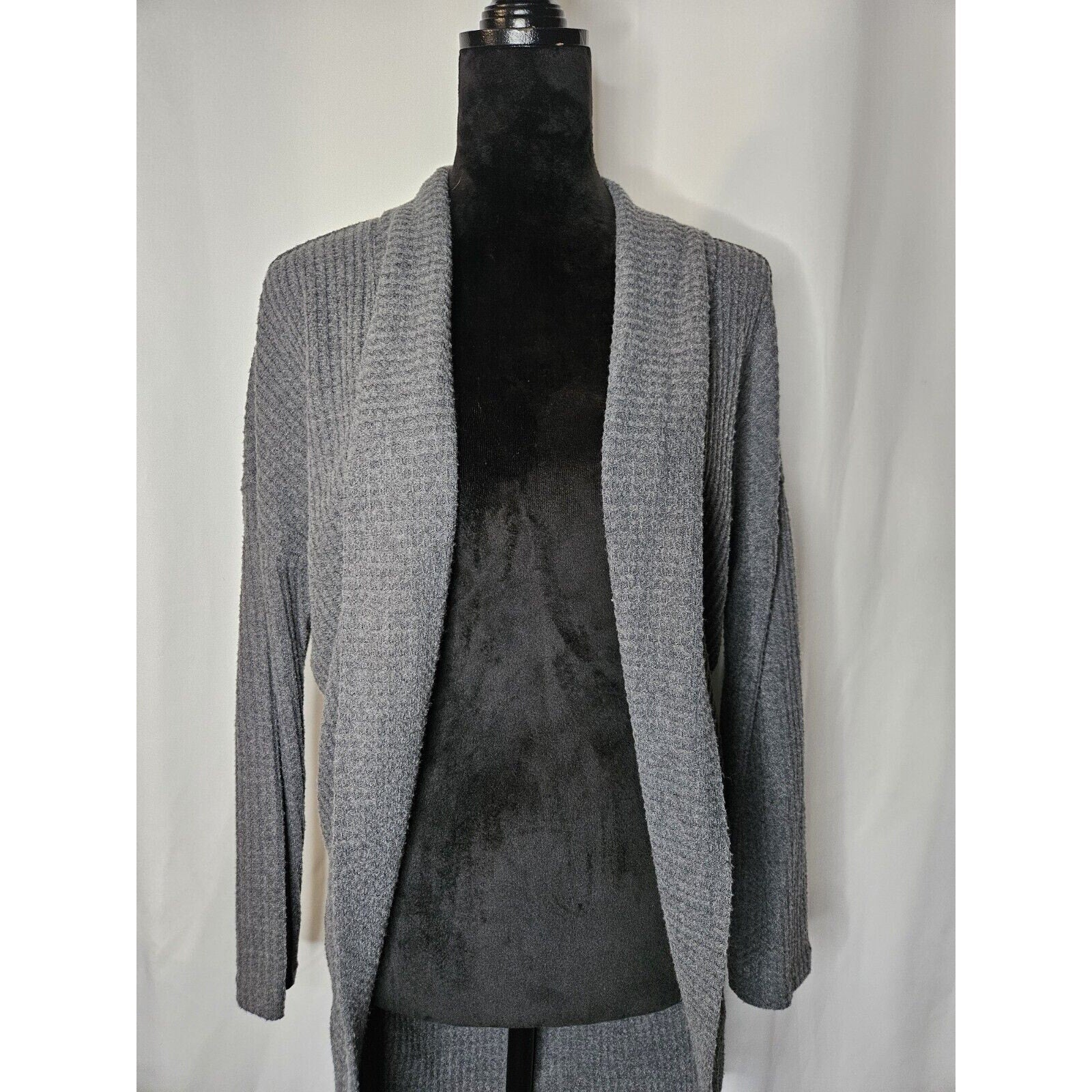 Allison Joy Lightweight Open Front Cardigans Short Gray & Long Rust 2 PC LOT
