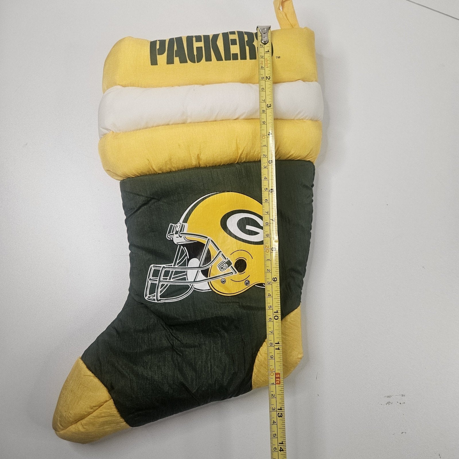 Vintage 1992 Team NFL Green Bay PACKERS Christmas Football Stocking Plush 12"