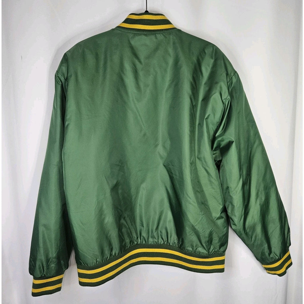 Aritzia TNA Jacket Men Large Green Stadium Yellow Varsity Bomber Coat Letterman