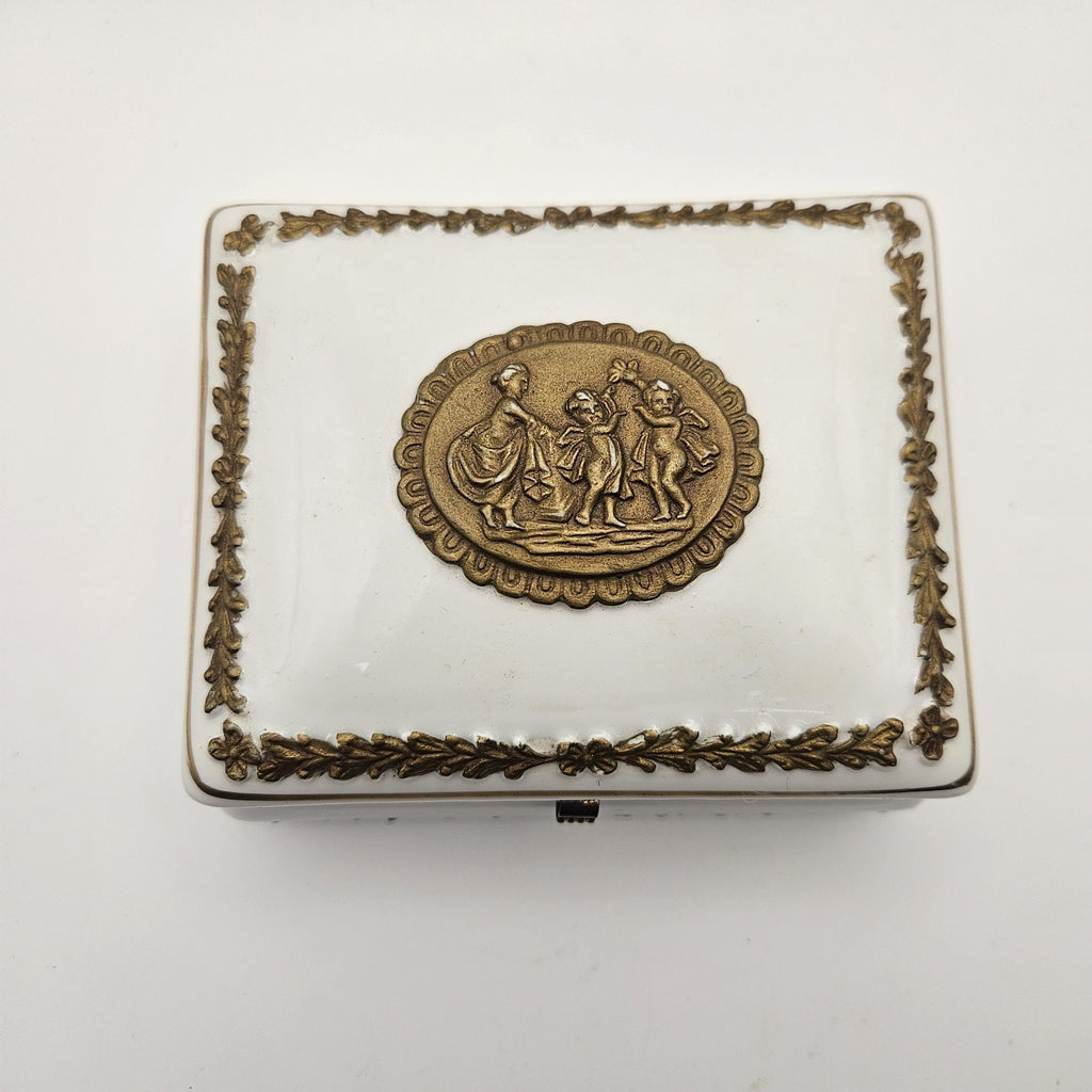 Original Arnart Creation Japan Porcelain Rose Trinket Box Jewelry Vintage
