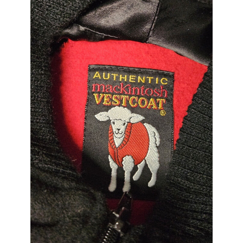Authentic Mackintosh Vest Coat Wool Size 12 Vintage Made USA Hooded Red/Black