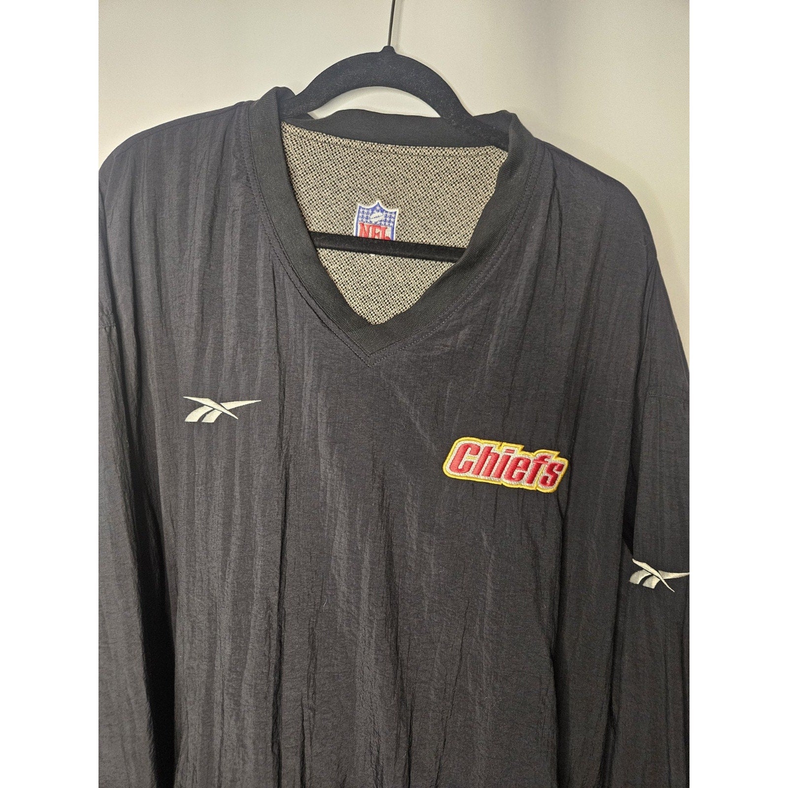 Vintage Reebok Pro-Line KANSAS CITY CHIEFS Embroidered Reversible Jacket 2XL XXL