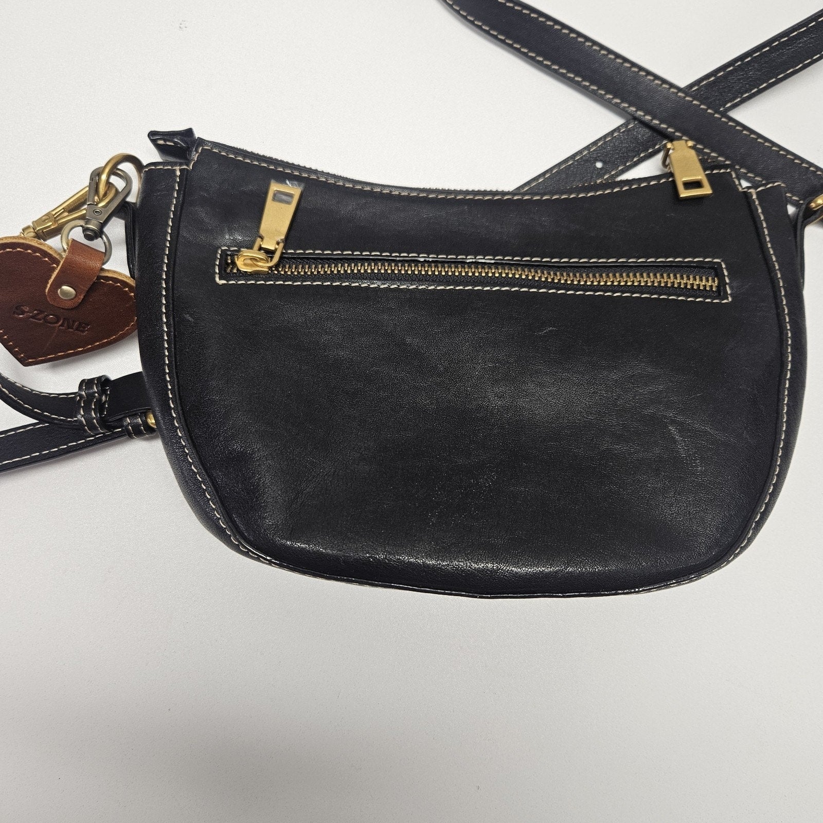 S-ZONE Small Leather Crossbody Bags for Women Cute Purses with RFID Black