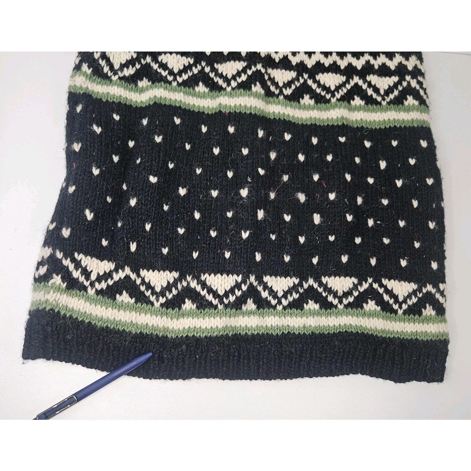 Vtg Ginger Blossom Ethnic Arts Wool Full Zip Sweater Vest Mens Sm Black Fairisle