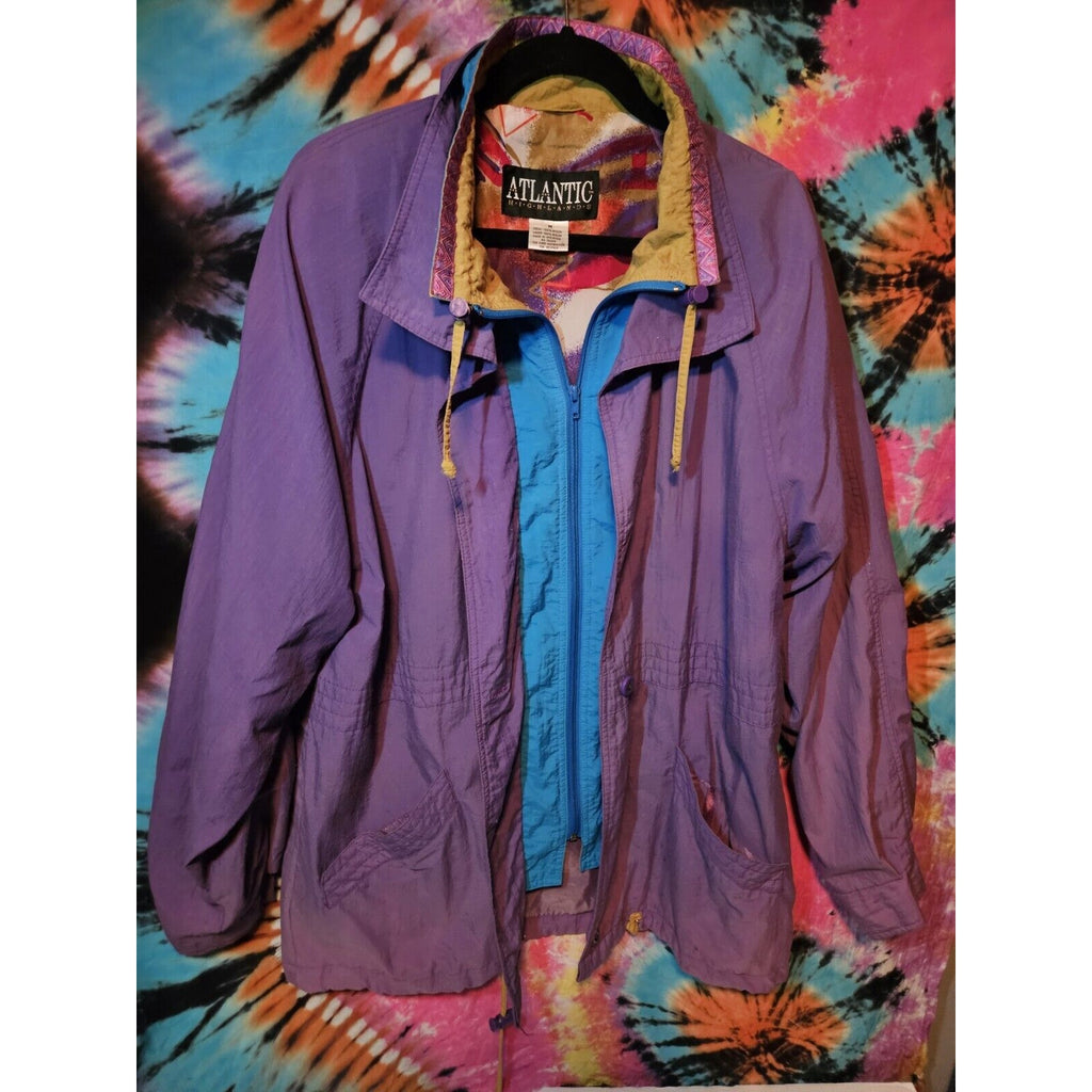 Original 90s Purple Windbreaker Atlantic Highlands Womens Size Med