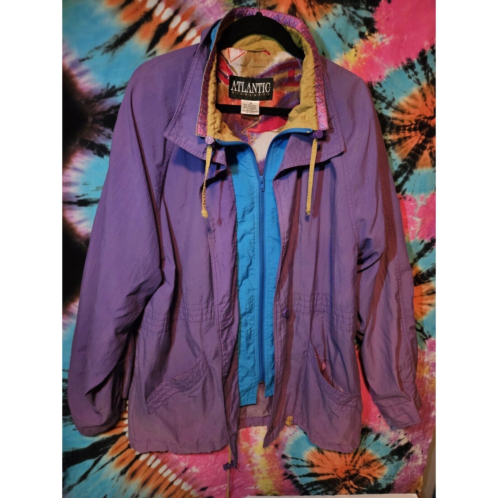 Original 90s Purple Windbreaker Atlantic Highlands Womens Size Med