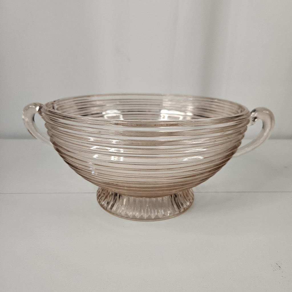 Vintage Depression Glass Manhattan Pink Anchor Hocking 9" Serving Bowl ~Chipped