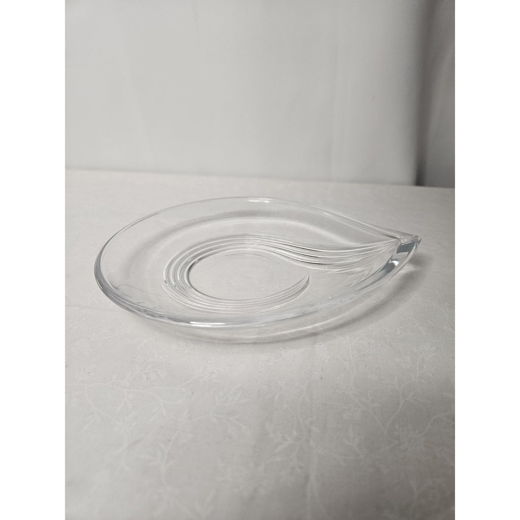 Signed Nachtmann Teardrop Shaped Crystal Accent Candy Nut Dish Art Deco Bavaria