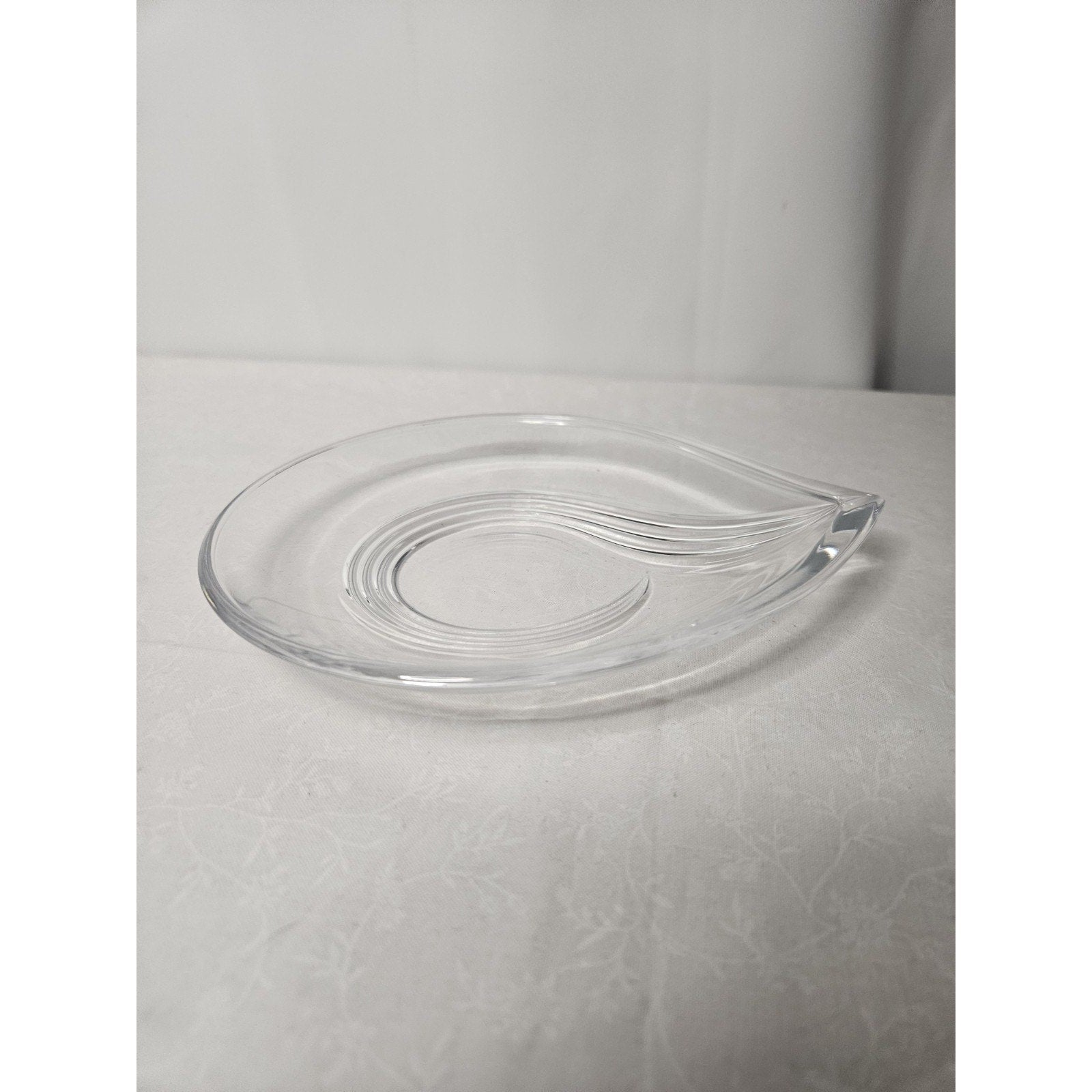 Signed Nachtmann Teardrop Shaped Crystal Accent Candy Nut Dish Art Deco Bavaria